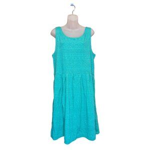 Sea green/blue lace look mid length dress size XL